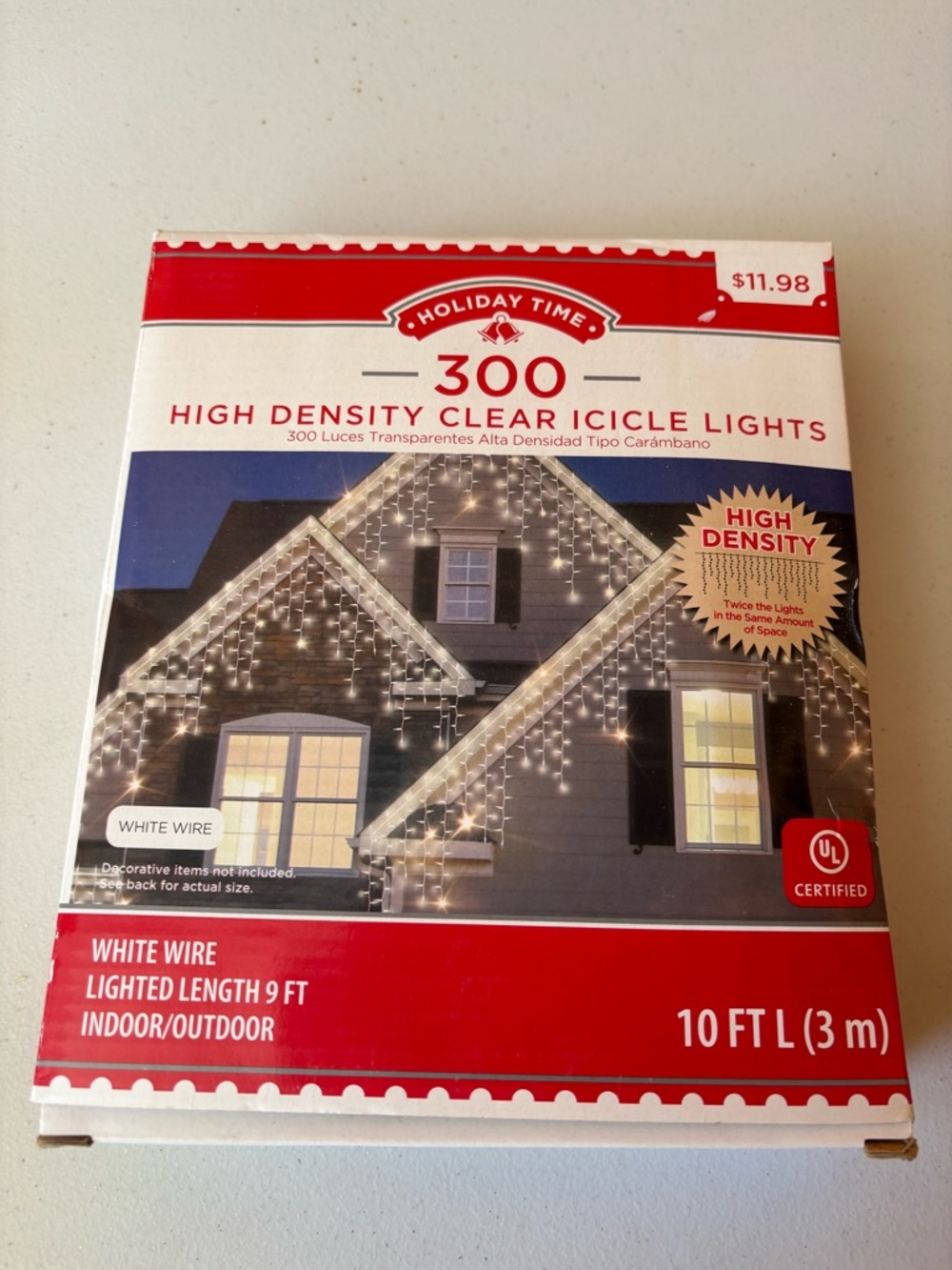 Holiday Time Clear LED Icicle Lights with White Wire